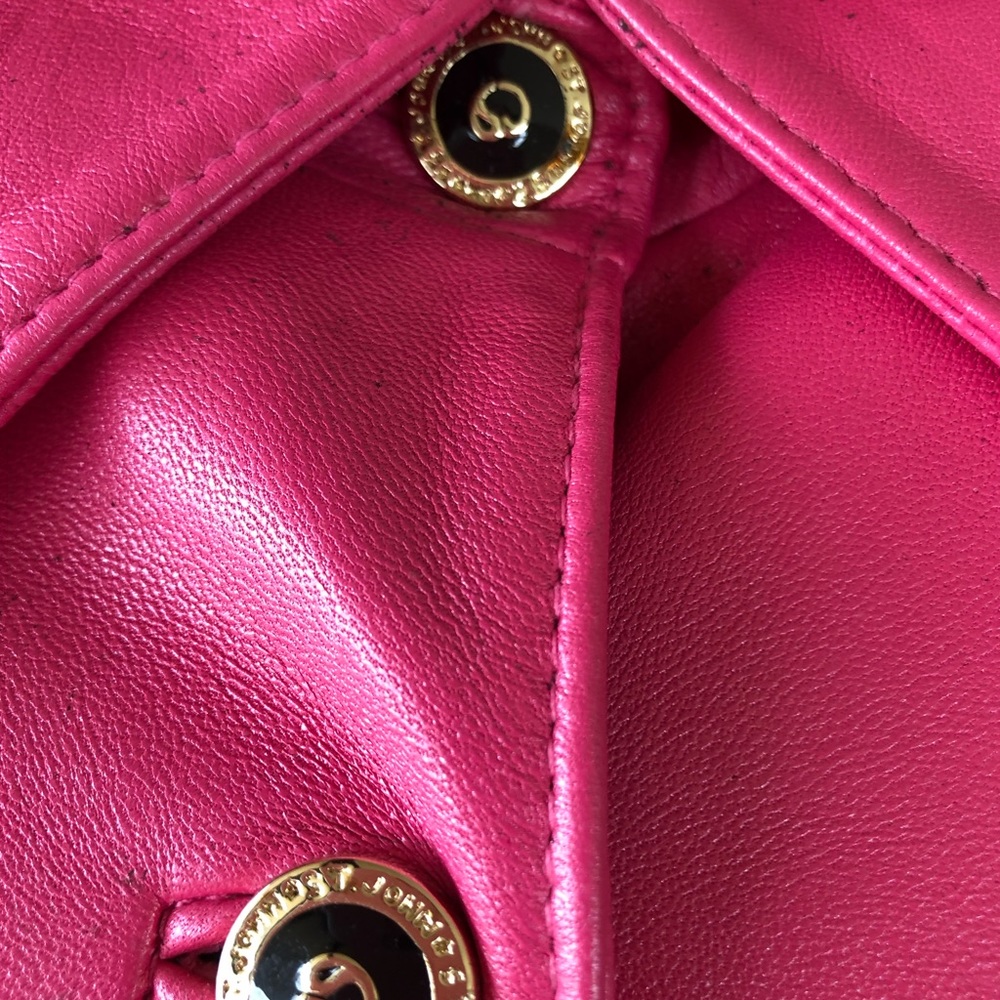 🔥 SALE! St John Pink Napa Leather Jacket Like New - Picture 6 of 16